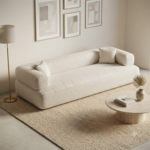 Aurora Bliss 3-Seater Curved Sofa – Modern Bouclé Comfort Sofa