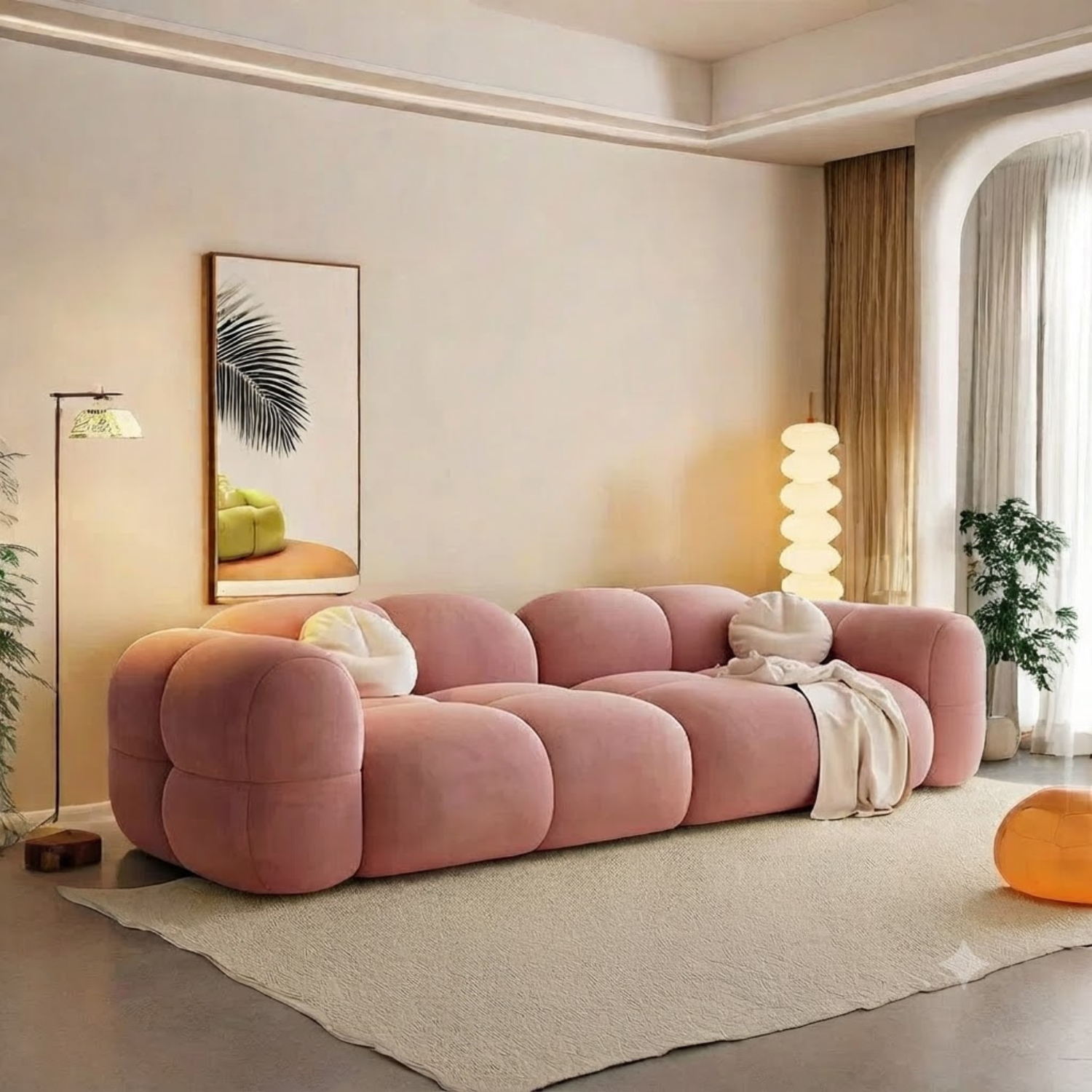 bahoo (2) Bahoo Genoa Curve 3-Seater Sofa | Curved Sage Comfort Sofa - Image 1