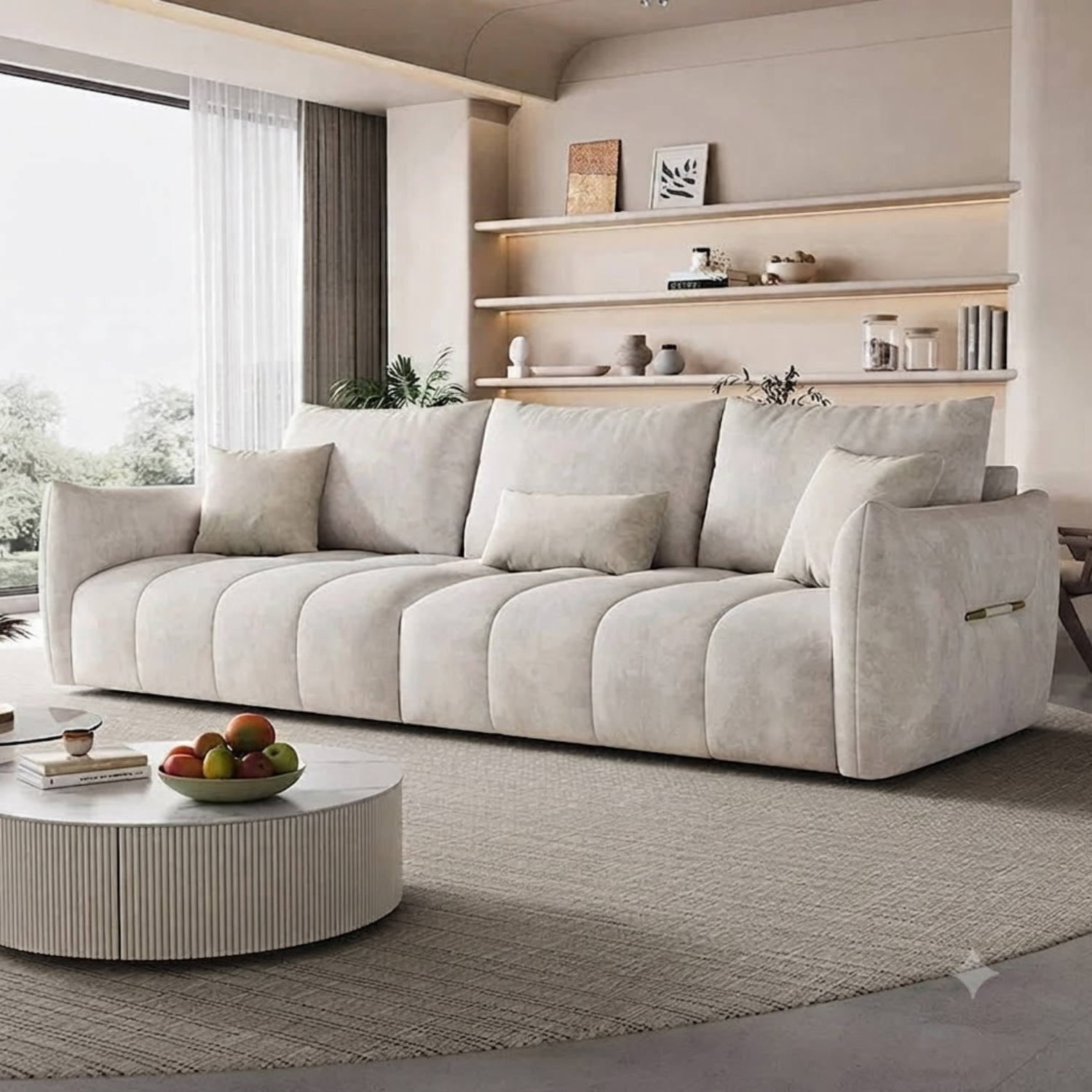 bahoo (2) Bahoo Verona 3-Seater Sofa – Modern Grey Fabric Sofa - Image 1