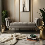 Bahoo Modern Ergonomic Curved Velvet Chaise Lounge Bench – Luxury Living Room Daybed