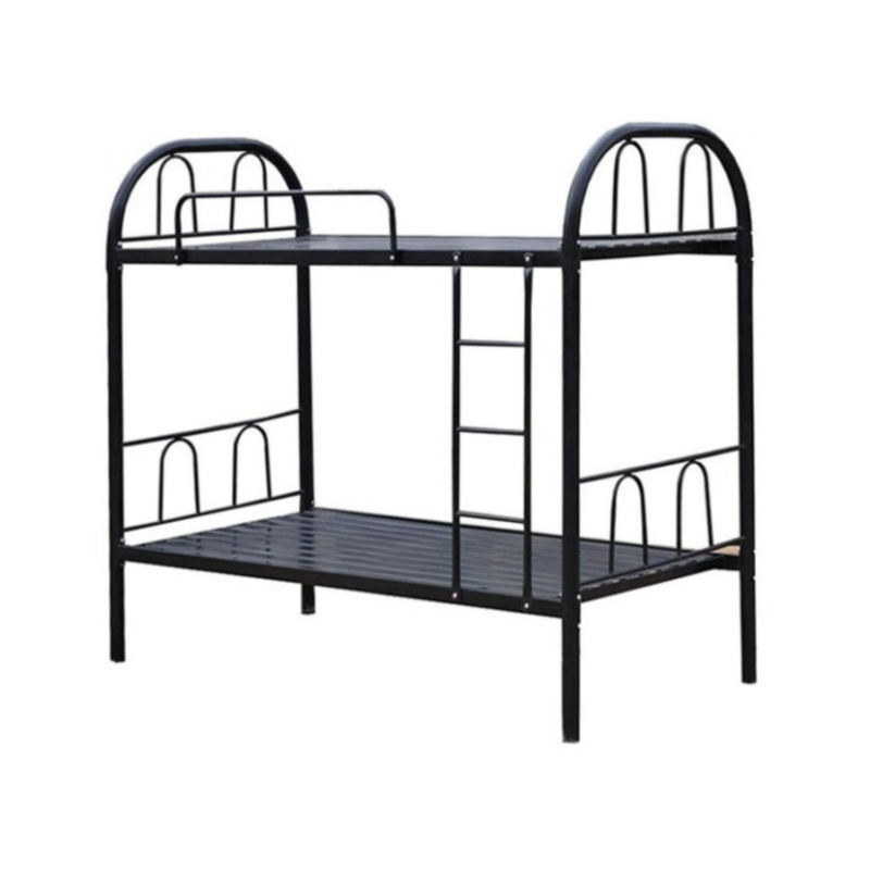 Premium heavy-duty black metal bunk bed featuring a secure nut and bolt assembly system.