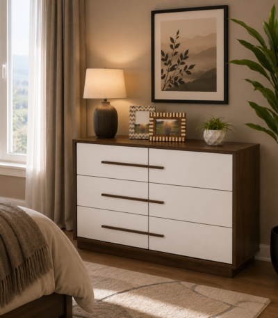 Horizon 6-drawer contemporary low-profile dresser for modern bedrooms, Bahoo Interior UAE