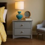 Keres Modern Arched 2 Drawer Nightstand - Black MDF Bedside Table - Image 3