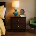 Keres Modern Arched 2 Drawer Nightstand - Black MDF Bedside Table