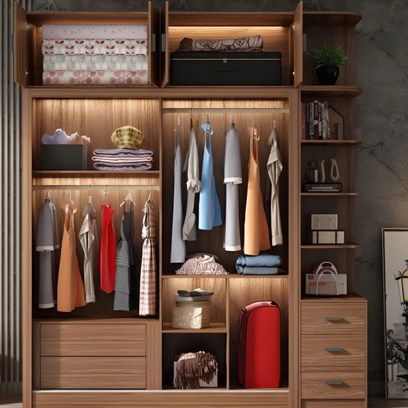 Bahoo Slidemax Premium 2-Door Sliding Wardrobe with built-in soft-close drawers for modern bedroom storage.