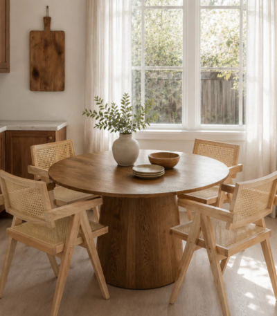 Bahoo Vinci Solid Wood Round Dining Table