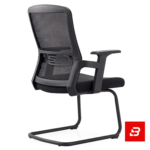 Modern black mesh visitor office chair with cantilever base for UAE offices