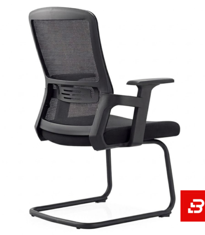 Modern black mesh visitor office chair with cantilever base for UAE offices