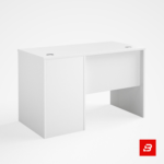 Modern white and grey office desk with locking drawer and storage cabinet for UAE offices