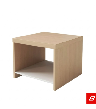 Modern light oak square coffee table with open lower shelf storage for UAE living rooms