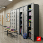 Modern 6-tier 6-door metal locker storage cabinet with secure locking doors for UAE schools and gyms
