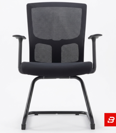 Modern black mesh visitor office chair with cantilever base for UAE offices and meeting rooms