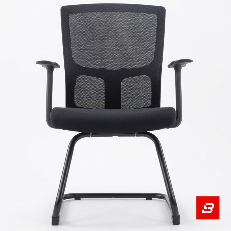 Modern black mesh visitor office chair with cantilever base for UAE offices and meeting rooms