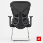 Modern black mesh visitor office chair with chrome cantilever base for UAE offices and meeting rooms