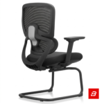 Modern black mesh visitor office chair with cantilever base for UAE offices and meeting rooms