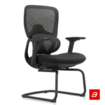 Modern black mesh visitor office chair with cantilever base for UAE offices and meeting rooms