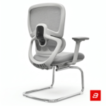 Modern grey mesh visitor office chair with chrome cantilever base for UAE offices and meeting rooms