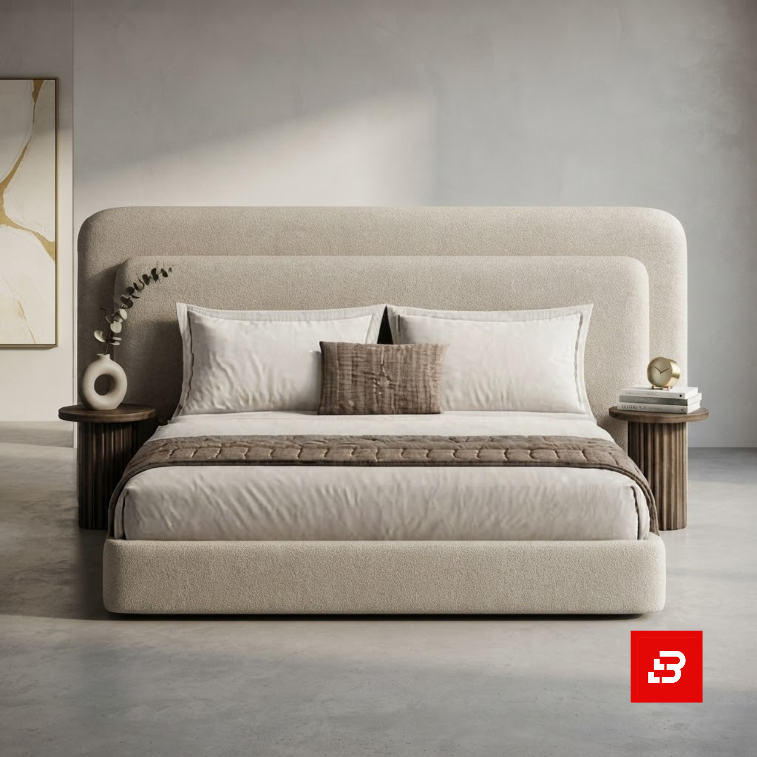 bahoo (2) Bahoo Eclipse Dual-Tier Upholstered Bed | Luxury Bedroom Furniture - Image 1