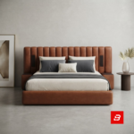 Bahoo Heritage Channel-Tufted Leather Bed | Luxury Bedroom Furniture