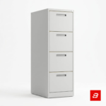 Modern white 4-drawer office vertical filing cabinet by Bahoo Interior UAE