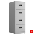 Grey 4-drawer metal office vertical filing cabinet by Bahoo Interior UAE