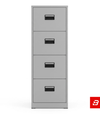 Grey 4-drawer metal office vertical filing cabinet by Bahoo Interior UAE