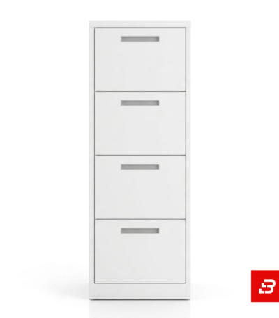 Modern white 4-drawer office vertical filing cabinet by Bahoo Interior UAE